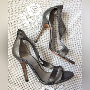 Italy Jolie Snakeskin Metallic Leather Heels